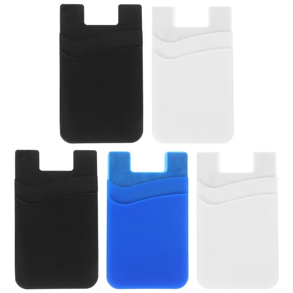 WRISTBIQUE Phone Back Card Holder Double Layer Sticker Design 5 Pieces Wallet Credit Card Case