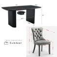 thumbnail image 2 of Sumdeal's 5- or 7-piece modern dining set includes a black woodgrain MDF dining table and 4 or 6 velvet high-back chairs, perfect for dining rooms, kitchens, and home decor., 2 of 8