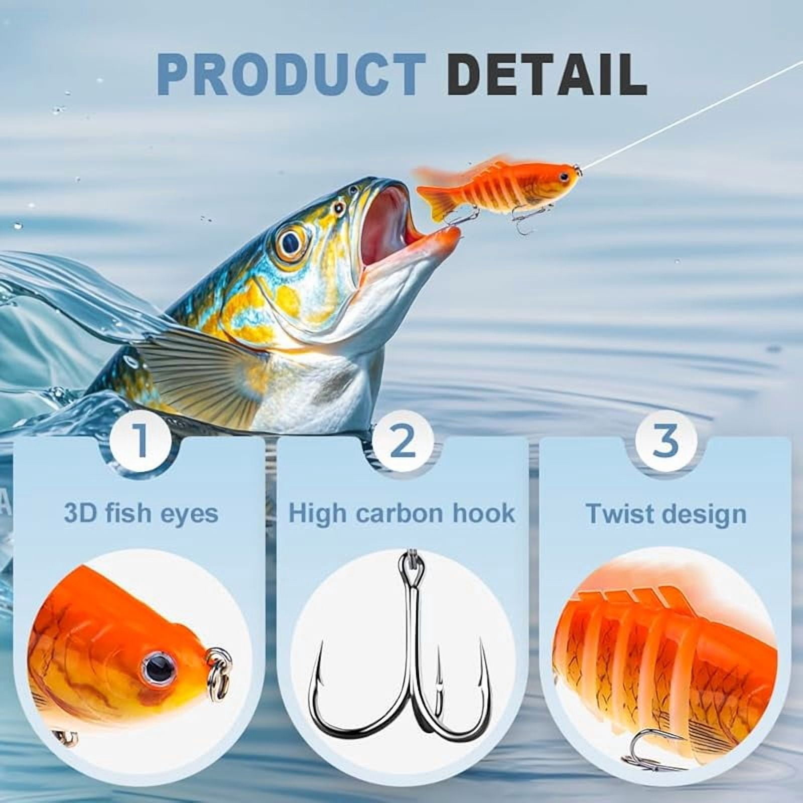 Robotic Fishing Lure Swimming Bait, 3D Swimming Bait for Freshwater Saltwater,Lifelike Fishing Lures Attracts Bass for Beginners Amateurs and Professionals