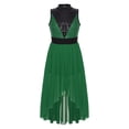 thumbnail image 2 of Alvivi Kids Girls Shiny Ballet Lyrical Praise Dance Dress Tunic Sleeveles Gymnastics Leotard Dark Green 12, 2 of 7
