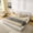 Beige, variant on King Size Upholstered Bed Frame, Modern Minimalist Platform Bed with Curved Headboard, Circle Yarn Fabric, Sturdy Support, No Box Spring Needed, Beige