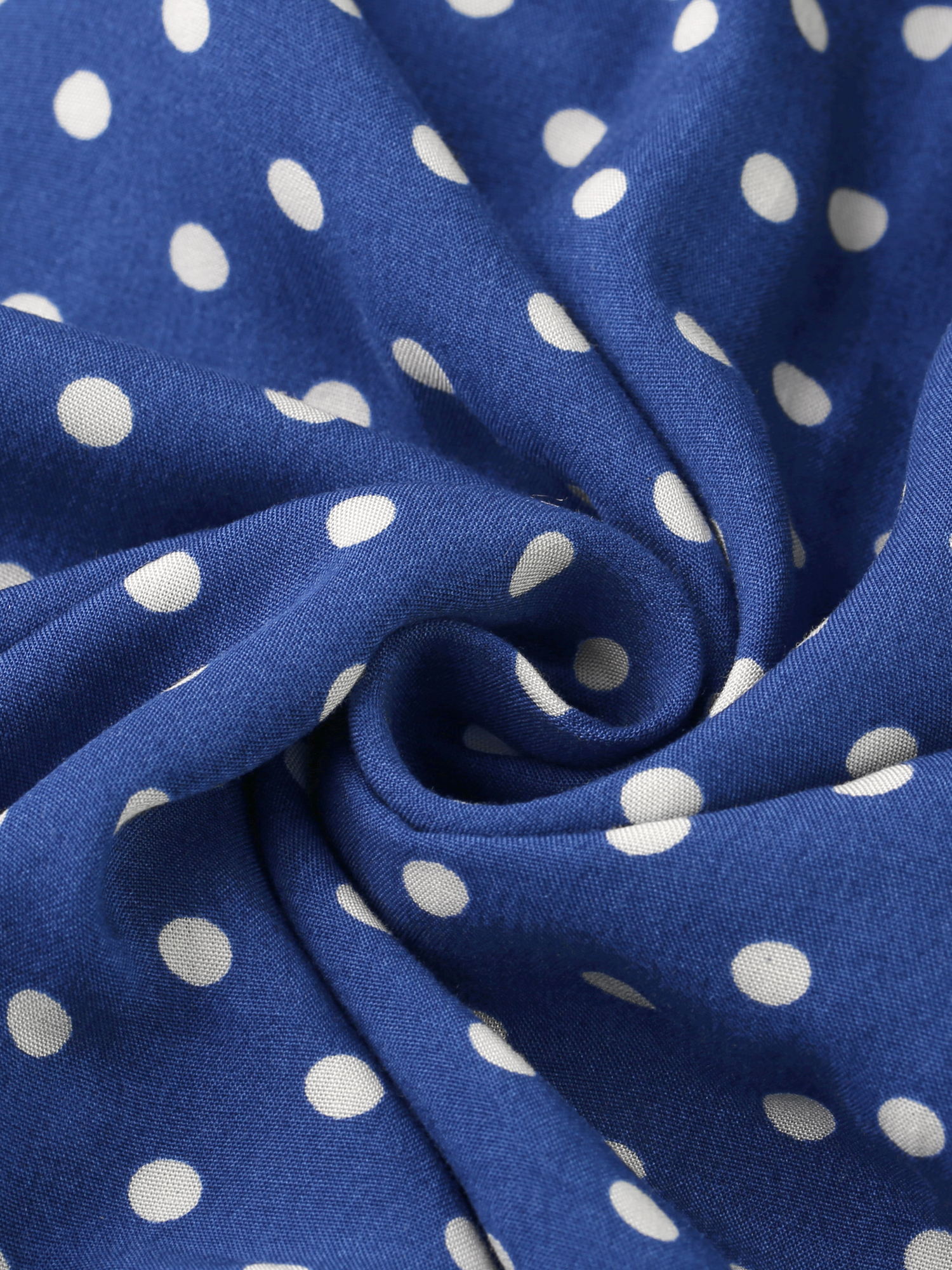 DARING DIVA Women's Sleeveless Belted Spaghetti Strap Polka Dots Dress S Blue