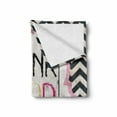 thumbnail image 2 of Saying Soft Flannel Fleece Throw Blanket, Think Thoughts Message with Rainbow Colored Letters on Chevron Zigzag Lines, Cozy Plush for Indoor and Outdoor Use, 50" x 60", Multicolor, by Ambesonne, 2 of 6