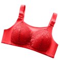 thumbnail image 4 of SMihono Trendy Women鈥榮 Plus Size Adjustable Bralettes Comfort Breathable No Underwire Bras Thin Lace Push-Up Underwear Brassiere Red 38, 4 of 4