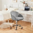 thumbnail image 2 of Desk Chair Velvet Office Chair with Wheels Tufted Vanity Chair Fabric Task Swivel Armchair for Bedroom Living Room, 2 of 8
