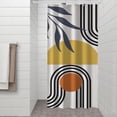 thumbnail image 2 of Orange Boho Geometric and Plant Pattern Shower Curtain 36"x72" ,Bathroom Decorative Shower Curtains Set with 12 Hooks,Modern Waterproof Washable Shower Curtain, 2 of 6