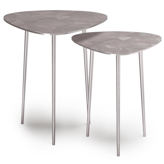 Simpli Home Shelton Nesting Table in Nickel