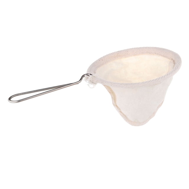 MasteelfCA Resuable Cloth Strainer Coffee Filter with Stainless Steel Handle for Coffee Tea