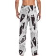 thumbnail image 6 of Men's Pajama Pants with Pockets Sleepwear Lounge Pants Stretch Casual Black and White Surfboard, 6 of 6