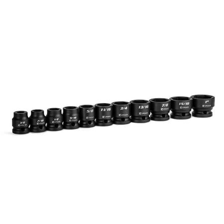 

Capri Tools 1/2 in. Drive Stubby Impact Socket Set SAE 3/8 to 1 in. 11-Piece