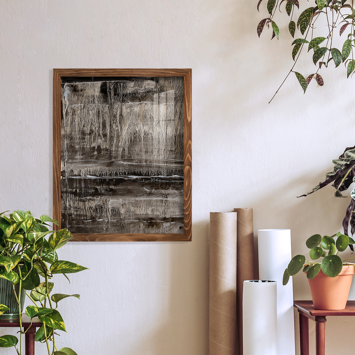 Continuum III -Framed Print w/glass-Walnut