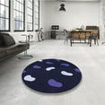thumbnail image 4 of Ahgly Company Machine Washable Indoor Square Transitional Night Black Area Rugs, 3' Square, 4 of 7