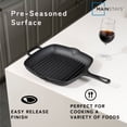 thumbnail image 3 of Mainstays Non-Stick Cast Iron 10.6 Inch Square Frying Pan, Black, 3 of 9