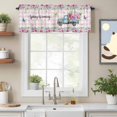 thumbnail image 2 of Spring Is Coming Valance Curtain for Windows Rose and Hydrangea Floral Truck Pink Plaid Rod Pocket Curtain Valances Short Window Treatments Panels for Kitchen Bathroom Laundry Basement 60 x 18 Inch, 2 of 9