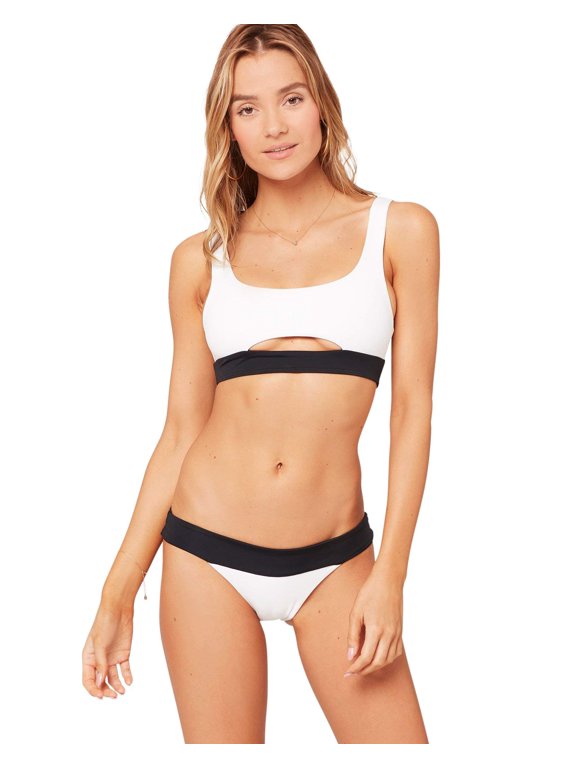 L*Space Ariel Blocked Bikini Top in Black | Size Large