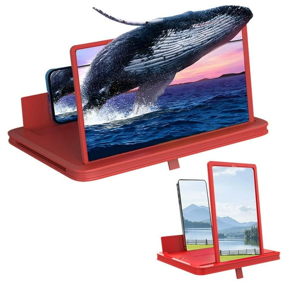 Pantalla con lupa para teléfono móvil Yilia 3D HD de 14 pulgadas, roja