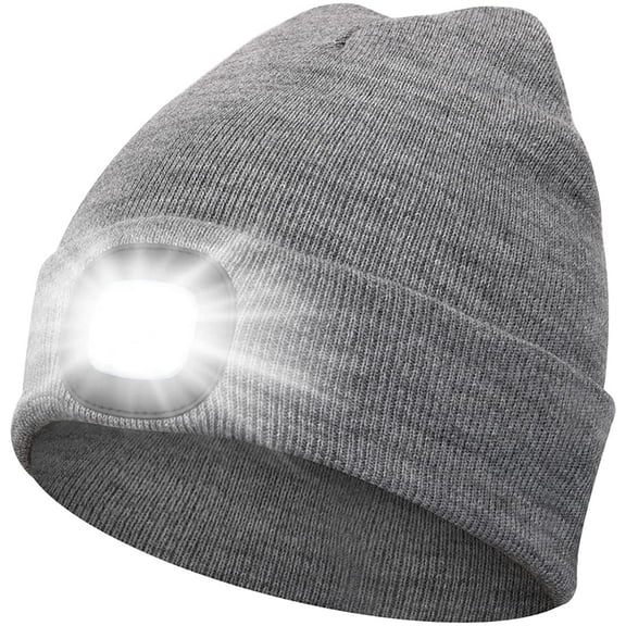 Sinhoon Beanie Hat with Light Unisex LED Beanie Hat with Light USB Rechargeable Running Hat Alpine Cap Gift for Men and Women Teens