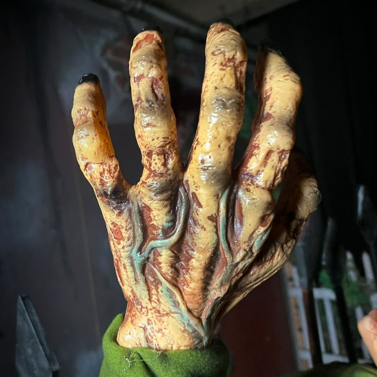 Haunted Hill Farm 4.4 ft Voice-Sensor Impaled Zombie Halloween