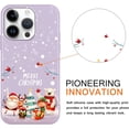 thumbnail image 2 of Christmas Purple Print Phone Case for iPhone 16 Pro Max 6.9", with Aesthetics Pattern Design Soft TPU Silicone Xmas Cases, Shockproof Bumper Protector Camera Girls Women Cover, Bear, 2 of 6