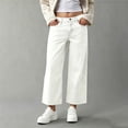 thumbnail image 4 of Sentuca Jeans for Women High Waisted Straight Leg Solid Denim Pants with Pockets Casual Fashion Trousers White XL, 4 of 5
