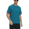thumbnail image 3 of Weilanxin Swim Shirts Short Sleeve for Men Quick Dry Running UPF50+ Sun Protection Rash Guard Top PeacockBlue S, 3 of 9
