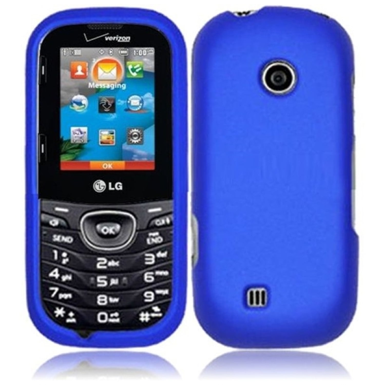 Insten Blue Rubberized Case Cover For LG Cosmos 3 VN251S LG Cosmos 2 VN251 - Walmart.com