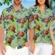 thumbnail image 4 of Camisa hawaiana con estampado de bastón de caramelo y pan de jengibre para hombre, camisa fresca de verano para mujer y niño, camisetas de manga corta con cara de perro, regalo de vacaciones, 4 of 4