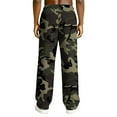 thumbnail image 5 of Dresfit Men's Wide Leg Sweatpants Camo Baggy Pants 2026 Waffle Knit Drawstring Textured Joggers Sumemr Lounge Knitted Solid Slacks with Pockets Army Green 2XL, 5 of 7