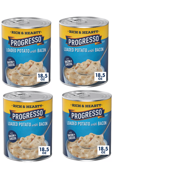 Progresso Rich & Hearty Loaded Potato with Bacon Soup 18.5oz pack of 4