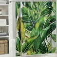thumbnail image 6 of Orinice Green Leaves Shower Curtain Boho Palm Banana Leaf Monstera Watercolor Plant Tropical Jungle Bathroom Decor Curtains Set with Hooks 36x72, 6 of 7