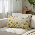 thumbnail image 6 of Summer Floral Throw Pillow Covers Watercolor Rustic Retro Sunflower Eucalyptus Leaves Decorative Lumbar Pillow Cover Rectangle Cushion Case for Sofa Couch Bed Living Room Bedroom 24 X 36 Inches, 6 of 9
