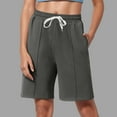 thumbnail image 2 of tarylea Sweat Shorts for Women Drawstring High Waisted Knee Length Running Shorts Straight Wide Leg Comfy Running Shorts, 2 of 8