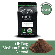 The Bean Coffee Company Organic Water Processed DECAF South American Blend, Medium Roast, Ground, 16-Ounce Bag