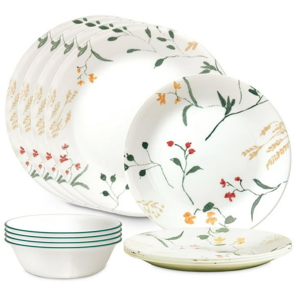 Corelle® Vitrelle® Signature Wildflower Scatter 12-piece Dinnerware Set