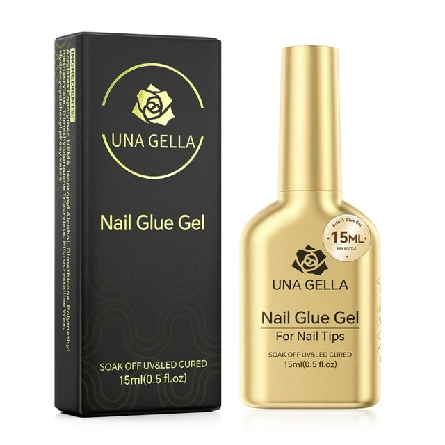 Pegamento en gel para uñas UNA GELLA 15 ml curado con UV/LED, alta resistencia