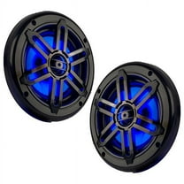 Power Acoustik MFL-65WB 6.5" Marine Coaxial Speakers w/ LED White & Black Grills
