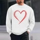 thumbnail image 1 of Ceisia Men's Regular-Fit Crew-Neck Double-Heart Hand-Drawn Printed Casual Sweatshirt Gift, 1 of 6
