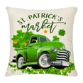 thumbnail image 2 of Funda de almohada para el Día de San Patricio | Funda de cojín decorativa trébol verde | Rectángulo de 17x17 pulgadas | Lino de algodón | Impresión a doble cara | Cremallera invisible | Sofá Sofá, 2 of 7