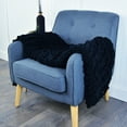 thumbnail image 2 of Donna Sharp Chenille Knitted Black Throw, 2 of 10