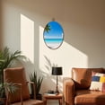 thumbnail image 5 of Canvas Wall Art Tropical Palm Sand Beach Palm Trees Beach Ocean Clear Sky Tropical Oval Framed Canvas Prints Vintage Wall Hanging Decor for Home Office Decorations 8.6"x11.4", 5 of 7