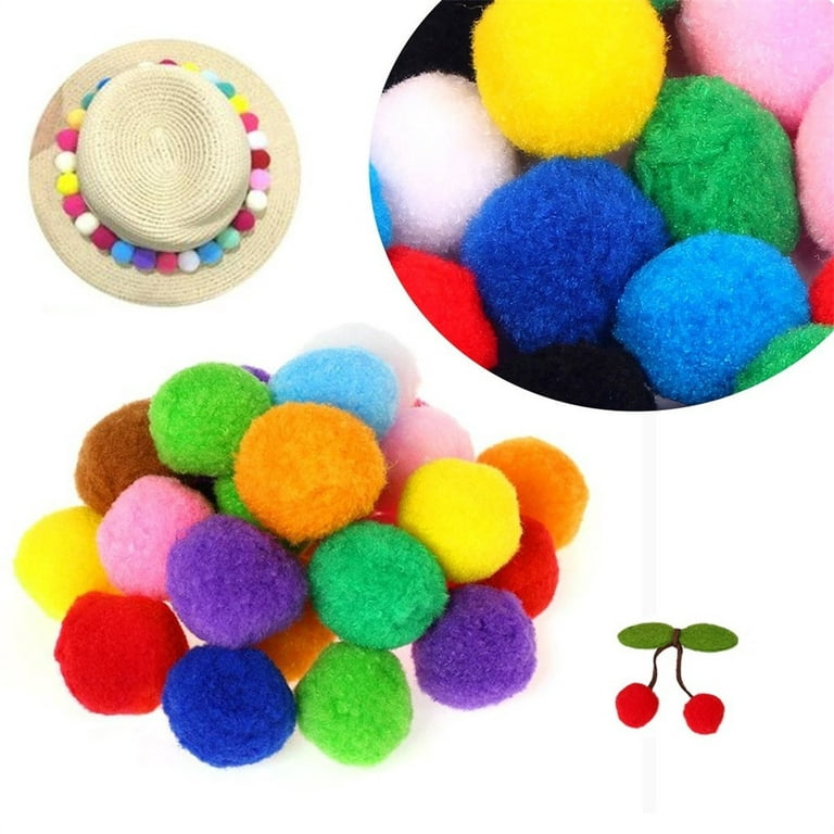 120pcs Assorted Sizes & Colors Craft Pom Poms Balls for Hobby Supplies and DIY Creative Crafts Party Decorations (09)