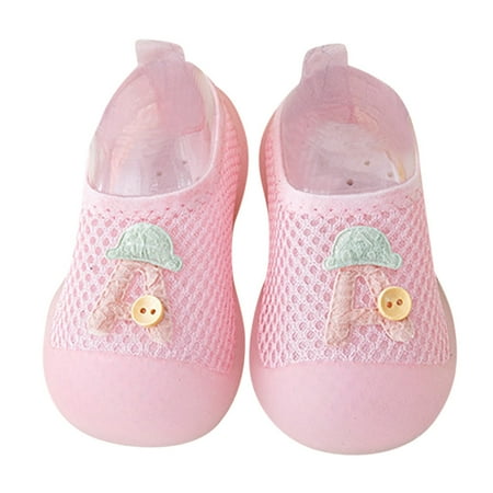 

Boys Girls Animal Prints Cartoon Socks Shoes Toddler Breathable Mesh The Floor Socks Non Prewalker Shoes Pink 2 Years-3 Years