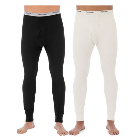 Fruit of the Loom Men's Classic Bottoms Thermal Underwear for Men, Value 2 Pack (2 (Best Thermal Wear Material)