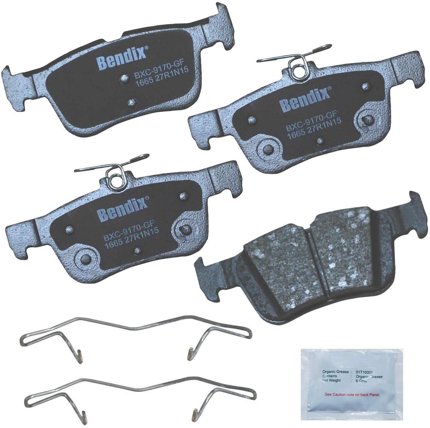 with Installation Hardware Front Bendix Premium Copper Free CFC562 Premium Copper Free Ceramic Brake Pad 