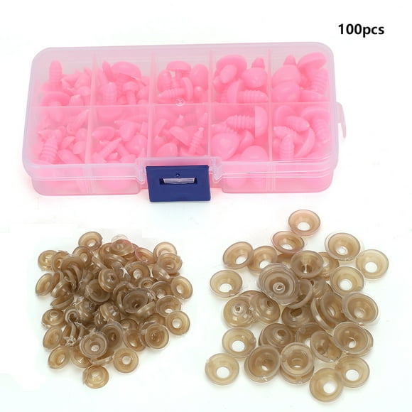 100PCs Doll Nose, Long Service Life DIY Accessory, For Parent-Child Interaction Dolls Bears Plush Toys Pink