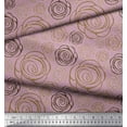 thumbnail image 3 of Soimoi Purple Velvet Fabric Stripe & Ranunculus Floral Printed Fabric 1 Yard 58 Inch Wide, 3 of 3