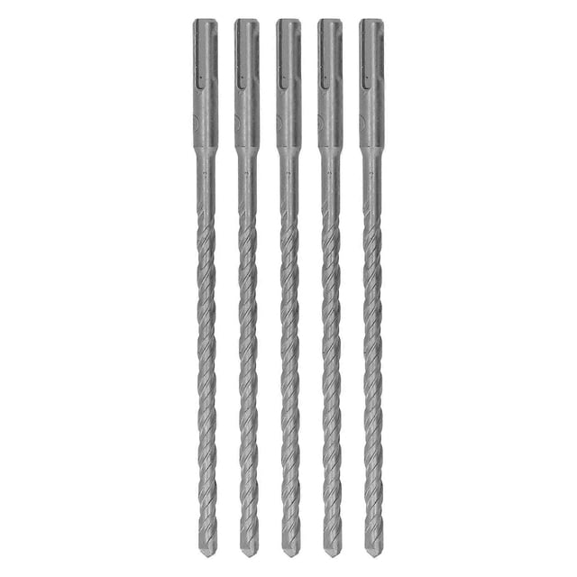 5PCS Impact Drill Bits with Carbide Tip Rotary Hammer Bit 2 Flute Spiral Bits for Brick Concrete 210mm 8mm / 0.31in