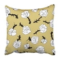thumbnail image 1 of EREHome Yellow Beautiful Floral Pattern with White Roses on Gold Black Blossom Botany Cute Pillowcase 16x16 inch, 1 of 1