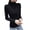 Black, variant on Womens Tops & T-Shirts- Round-Neck Casual Ladies Double-sided Velvet Cationic Self-heating Warm Bottoming Shirt Long-sleeved Outer Wear Short T-Shirt