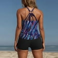 thumbnail image 3 of VBTAPA Tankini Swimsuits for Women Floral Print Two Piece Bathing Suits Blouson Swim Tank Top with Boy Shorts Tummy Control Beach Swimwear Limited Time Sales Multicolor XL, 3 of 6